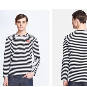 Comme Des Garcons Plat stripe long sleeve t shirt
